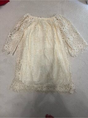 Cream Lace Off-Shoulder Top